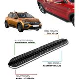 Tuna Oto Dacıa Sandero 3 Stepway Uyumlu 2021 2022 2023 2024 2025 2026 2027 Araca Özel Yan Basamak - (DipCamo)Charcoal-White