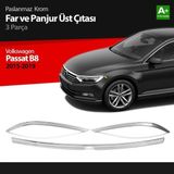 Tuna Oto Vw Passat B8 Krom Far Üzeri Çıta Seti 3 Parça 2015 2016 2017 2018 2019