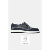 TUNAELLİ ERKEK LACİVERT HAKİKİ DOĞAL DERİ 39-45 NUMARA EVA TABAN LOAFER AYAKKABI