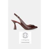 TUNAELLİ KADIN BORDO RUGAN HAKİKİ DOĞAL DERİ 33-34-35-41-42-43 NUMARA İNCE TOPUKLU ARKA AÇIK AYAKKABI