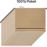 Tunakart ASD2003 Plastik Çubuklu Askılı Telli Dosya 100 Lü Paket - Kraft - 24x31,50 - Askılı dosya