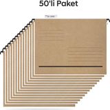Tunakart ASD2003 Plastik Çubuklu Askılı Telli Dosya 50 Li Paket - Kraft - 24x31,50 - Askılı dosya