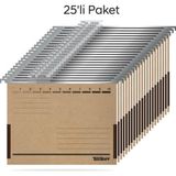Tunakart Asd2005 Metal Askılı Yan Bezli Körüklü Dosya 25 Li Paket