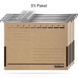 Tunakart Asd2005 Metal Askılı Yan Bezli Körüklü Dosya 5 Li Paket