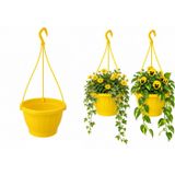 Tunç Botanik Sarı Askılı Saksı 4.5 Lt 10 Adet (24.7X15.2 cm / Askı Dahil 60 cm