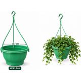 Tunç Botanik YEŞİL RENKLİ ASKILI SAKSI 10 ADET 4.5 LİTRE (24.7 X 15.2 CM / 60