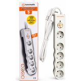 Tuncmatik Powersurge 5’li Akım Korumalı Priz 1,5 Metre – 1050 Joule, 8000A, Çocuk Korumalı - Beyaz - Gri