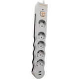 Tuncmatik Powersurge Beyaz 5'li Akım Korumalı Elektrik Prizi 1.5 Metre 2 USB Girişli Yangına Dayanıklı Tsk5015