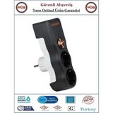 Tuncmatik Powersurge2 Akım Korumalı Priz - İkili 1050 Joule - Orjinal Ürün - Siyah