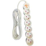 Tuncmatik Tunçmatik TSK19063 Powerstrip 6'lı Topraklı Grup Priz Beyaz Kablolu Çocuk Korumalı 3 Metre