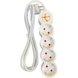 Tuncmatik Tunçmatik TSK19066 Powerstrip 4'lü Topraklı Grup Priz Beyaz Kablolu Çocuk Korumalı 5 Metre