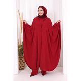 Tunik, Pantolon Ve Abaya Üçlü Takım 8663 Bordo