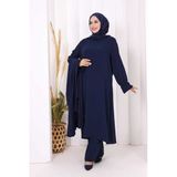 Tunik, Pantolon Ve Abaya Üçlü Takım 8663 Lacivert