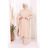 Tunik, Pantolon Ve Abaya Üçlü Takım 8663 Taş