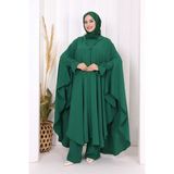 Tunik, Pantolon Ve Abaya Üçlü Takım 8663 Zümrüt