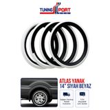 TuningPort 14 İnç Siyah Beyaz Lastik Yanak Yazısı Atsal Tuning Sticker
