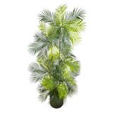Tunira Home - Areka Yapay Ağaç, 6 Gövde 6 Baş, 185 cm, Bambu Gövde, Metal Saksılı