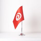 Tunus Tekli Masa Bayrağı Saten Kumaş Dijital Baskı 15X22,5 Cm