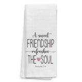 TUNW A Sweet Friendship Refreshes The Soul Mutfak Havluları 40 x 60 cm, Arkadaşa Hediye, Kadın Bulaşıklık Havluları, Kadınlar Erkekler için Hıristiyan Hediyeleri, Arkadaşlık Hediyeleri Mutfak Banyo