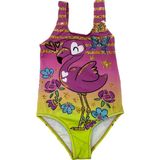 Tuo Bebe Şık Kız Çocuk Mayo Flamingo Desenli Rahat Hızlı Kuruyan Mayo Deniz Havuz Plaj Mayosu - 42P-Pembe - 11 - 12 Yaş