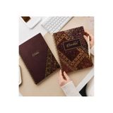 TUOR Muhan Tasarım A5 Spiralli 50 Yaprak Okul Defteri - İvory Kağıt Çizgisiz - Etnik Desenli Defter - İran Halısı Deseni