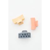 Tupek Store 3'lü Mat Pastel Mandal Saç Tokası Seti 4x2 cm | Sarı, Somon, Füme | Günlük Kullanım Kadın Saç Aksesuarı