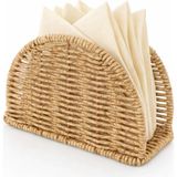 Tuppee Rattan Hasır Oval Peçetelik 14x5.5x10 cm – Dekoratif Masa Üstü Peçete Standı