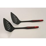 TUPPERWARE 29970 saplı büyük spatula (2) siyah-kırmızı