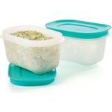 Tupperware Alaska 2'li Buzluk Saklama Kabı Seti 170 ml Turkuaz Oval Şekilli Sızdırmaz Tasarım