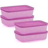 Tupperware Alaska Buzdolabı Saklama Kabı Yatay Mor ( 4 x 1 Lt )