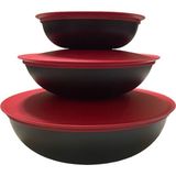 Tupperware Berrak Siyah Bordo Saklama Kabı Set Kırmızı 6 Parça - Siyah - Kırmızı