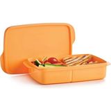Tupperware Bölmeli Beslenme Kutusu 1l Turuncu Renkli Materyal ile Mutfak Düzeni Sağlar