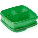 Tupperware Bölmeli Beslenme Kutusu Kare 550ML Doğa - 550 ml - Yeşil