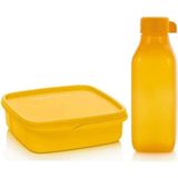 Tupperware Bölmeli Saklama Kabı ve 500 ml Sarı Eko Şişe Beslenme Seti