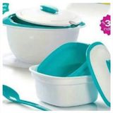 Tupperware Çok Amaçlı Şık Servis + Servis Kaşığı Su Yeşili-Beyaz