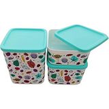 Tupperware Cubix Seti (3) 1,8 Litre+1,0 LITRE+650 ml Yazlık Kabuk Saklama Teneke Kahve Tenekesi - 1 Adet