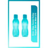 Tupperware Eco+ 500 ml Mavi Suluk Kolay Kapak 2'li Taşınabilir Tasarım ile Soğuk İçecekler İçin İdeal