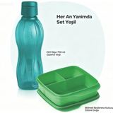 Tupperware Eco 750 ml Şişe ve Bölmeli Beslenme Kutusu Set