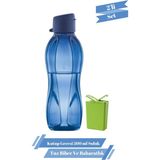 Tupperware Eco Kutup Gecesi 500 ml Suluk Matara Mavi Renkli Dayanıklı ve Hafif Tasarım 2'li Set