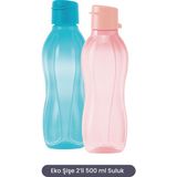 Tupperware Eco Şişe 2li 500 ml Suluk Mavi ve Pamuk Şeker