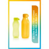 Tupperware Eco Sise Suluk 310 ml Limoni ve Kare 500 ml Turuncu 2'li