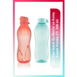 Tupperware Eco Şişe Suluk Su Mavisi ve Kolay Kapak Pembe 2'li 500 ml