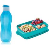 Tupperware Eko 750 ml Mavi Şişe Suluk ve Bölmeli 1 lt Beslenme Kutusu