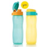 Tupperware Eko Şişe Suluk Slim 2'li Set 500 ml Turkuaz ve Sarı, 4089310576984