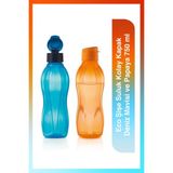 Tupperware İçecek Termosu 750 ml Plastik Eco Suluk Kolay Açılır Kapak Deniz Mavisi Renk
