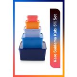 Tupperware Kare 5'li Saklama Kabı