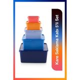 Tupperware Kare Buzdolabı Saklama Kabı 5'li Set Oval Şekil ve Sızdırmaz Tasarım İle Pratik Saklama Çözümü