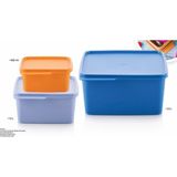 Tupperware Kare Çok Amaçlı Saklama Kabı 3 Lü 500 ml ,1.2 L,2.5 L
