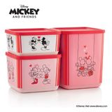 Tupperware Kare Saklama Kabı Seti Minnie & Mickey 1,8 lt 1 lt 650 ml Hava Geçirmez Tasarım