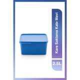 Tupperware Kare Saklama Kutusu 2.5L Mavi Ergonomik Kapak ve Aroma Geçirmez Özellik